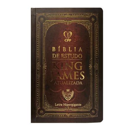 Imagem de Bíblia de Estudo King James Atualizada  Letra Hipergigante  Capa Dura  Vermelha Antiga