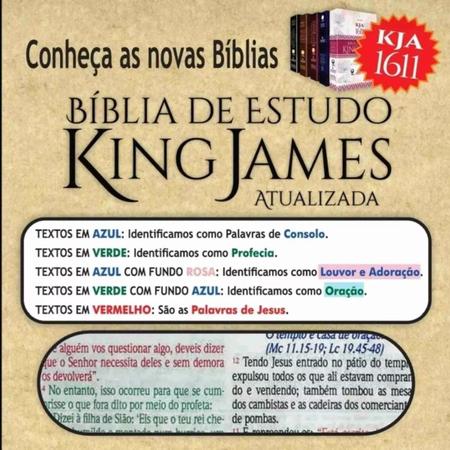 Imagem de Bíblia de Estudo King James Atualizada  Letra Normal  Capa Luxo Preta - Scripturae