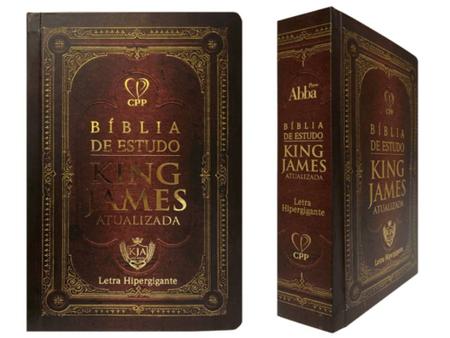 Imagem de Bíblia De Estudo King James Atualizada Vermelha Retrô Letra Hiper Gigante