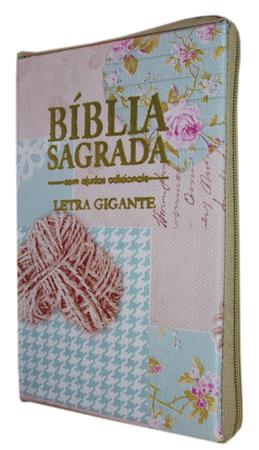 Bíblia letra gigante - capa com zíper floral bege com roxo - Outros Livros  - Magazine Luiza
