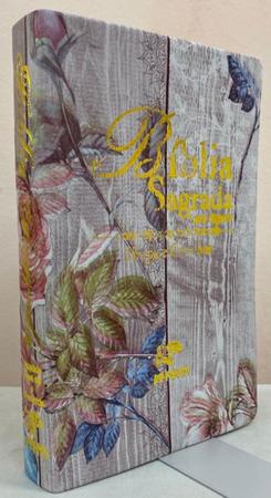 Imagem de Bíblia letra gigante com harpa - capa luxo azaleia