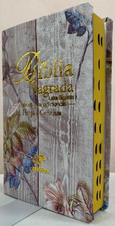 Imagem de Bíblia letra gigante com harpa - capa luxo azaleia