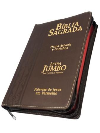 Imagem de - Bíblia Letra Jumbo Harpa Gospel Evangélica Preta Luxo Sem Ziper