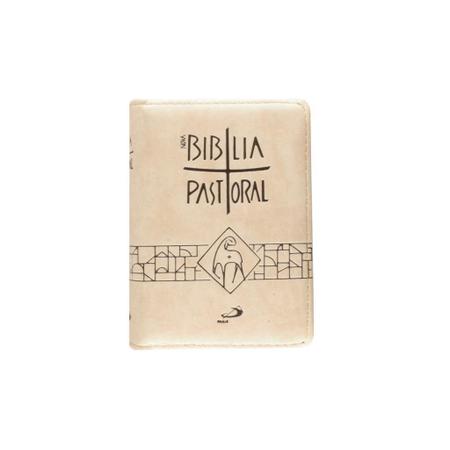 Imagem de Bíblia Pastoral Edição Paulus Capa material sintético Na Cor Marfim Com Zíper