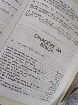 Imagem de biblia sagrada com ajudas adicionais e harpa capa dura media leão com coroa