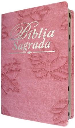 Imagem de Biblia Sagrada Evangelica Rosa Lilas Feminina Grande MUD