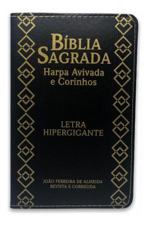 Imagem de Bíblia Sagrada Letra Gigante Evangélica Presente Pentecostal harpa e coros