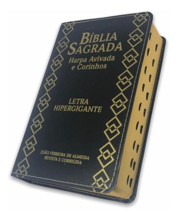 Imagem de Bíblia Sagrada Letra Gigante Evangélica Presente Pentecostal harpa e coros