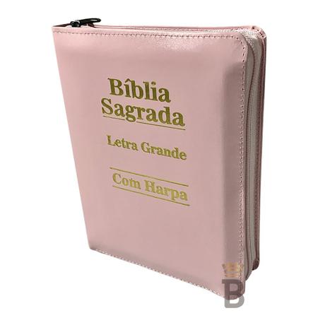 Imagem de Biblia Sagrada Letra Grande  - Ziper Agenda - Rosa