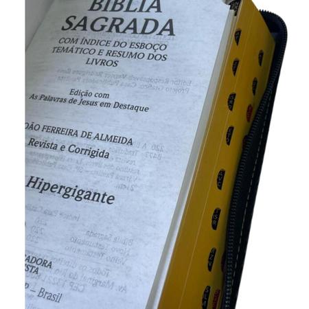 Biblia Letra Hiper Gigante ARC Harpa E Corinhos Zíper Preta - - Bíblia -  Magazine Luiza