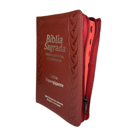 Biblia Letra Hiper Gigante ARC Harpa E Corinhos Zíper Preta - - Bíblia -  Magazine Luiza