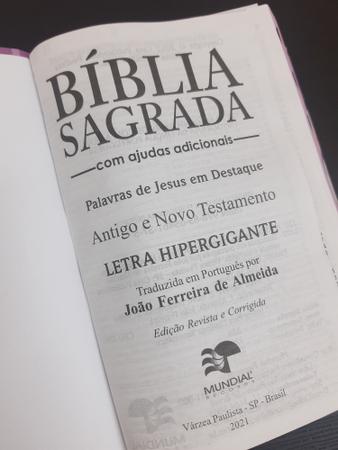 Imagem de Bíblia sagrada letra hipergigante - capa luxo caramelo