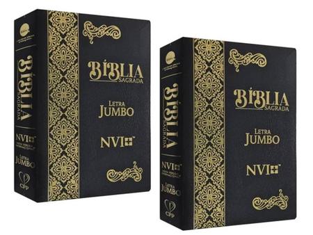 Bíblia Sagrada Nvi Letra Jumbo Capa Coverbook Luxo Preta - Bíblia