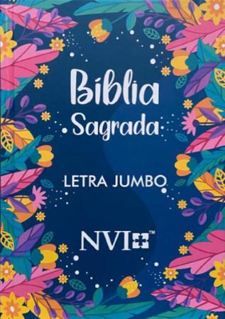 Imagem de Bíblia Sagrada - Nvi - Letra Jumbo - Capa Dura Folhagens Azul