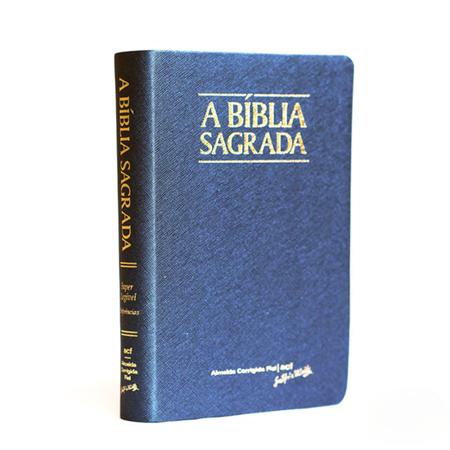 Imagem de Bíblia Sagrada Super Legível com Referência e Mapas - Capa Luxo Azul c/ Índice Palavras de Cristo em Evidência - ACF