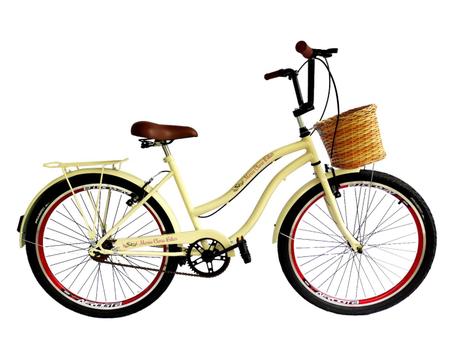 Imagem de Bicicleta adulto vintage aro 26 cesta tipo vime s/ marchas