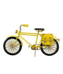 Imagem de Bicicleta Amarela Estilo Retrô Vintage - Miniatura Charmosa em 13x22x7.5cm