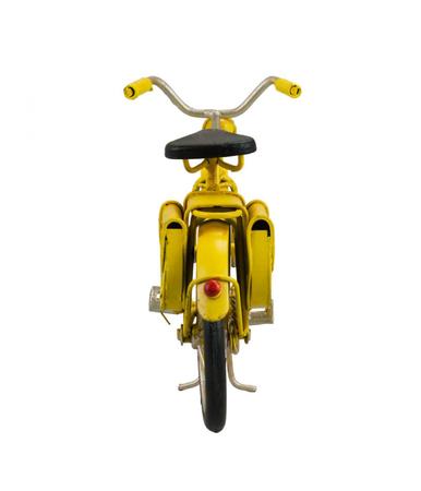 Imagem de Bicicleta Amarela Estilo Retrô Vintage - Miniatura Charmosa em 13x22x7.5cm