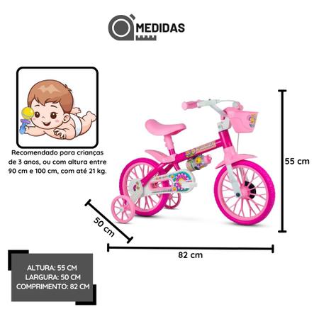 Imagem de Bicicleta Aro 12 Flower a Partir de 3 Anos com Rodinhas - NATHOR