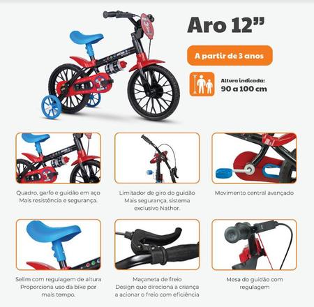 Imagem de Bicicleta aro 12 spiderman marvel - nathor