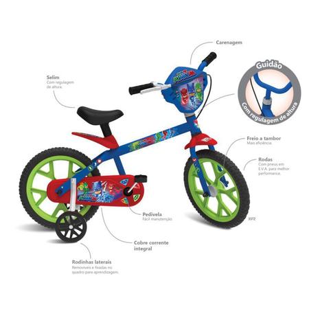 Bicicleta Aro 14 Pj Masks Bandeirante Bicicleta Infantil