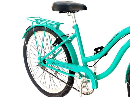 Imagem de Bicicleta aro 24 feminina retrô c/ cestinha sem marchas verd