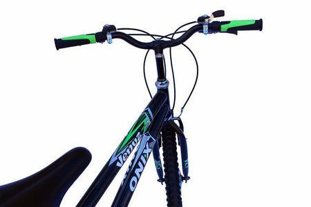 Imagem de Bicicleta aro 24 masc preta rebaixada com aro aero verde