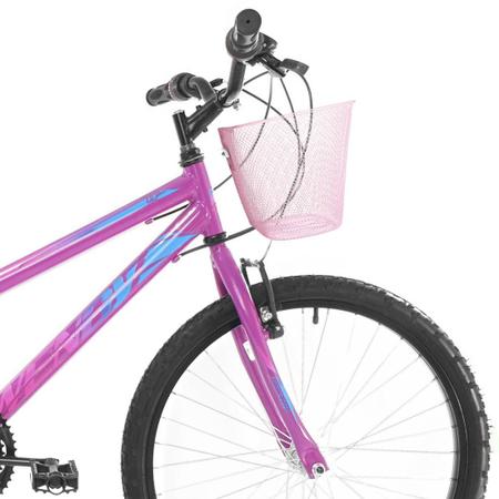 Imagem de Bicicleta Aro 24 para Menina Infantil Wendy 18V Com Cestinha
