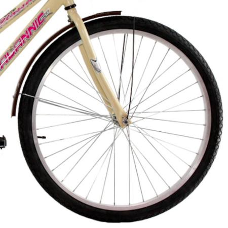 Bicicleta Aro 26 Feminina Freio no P CP Classic Bege com Cestinha