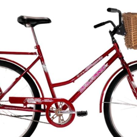 Imagem de Bicicleta Aro 26 Feminina Freio no Pé CP Classic Vermelho com Cestinha
