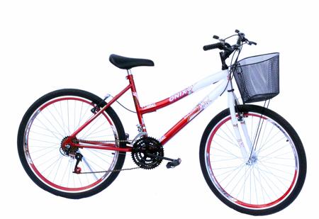 Imagem de Bicicleta aro 26 onix fem c/aero 18v,pneu slik cor vermelho