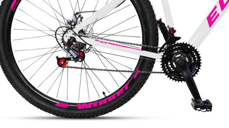 Imagem de Bicicleta Aro 29 Freio a Disco 21M. Velox Branca/Pink - Ello Bike