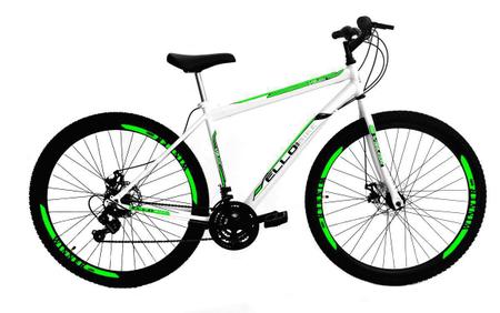 Imagem de Bicicleta Aro 29 Freio a Disco 21M. Velox Branca/Verde - Ello Bike