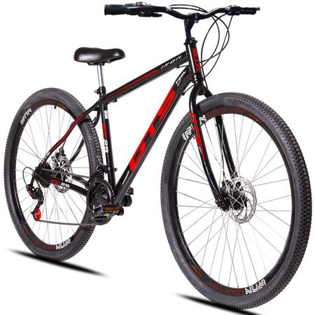 Bicicleta Alumínio Aro 29 Gts Feel Freio À Disco 21 Marchas - Rosa+Preto