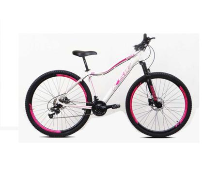 Imagem de Bicicleta Aro 29 Ksw Mwza Feminina 24v Freio A Disco Suspensão Mountain Bike Alumínio - Branco/Rosa