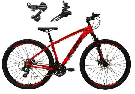 Imagem de Bicicleta aro 29 Ksw Xlt 24v Câmbios Shimano Freios Hidráulicos Garfo com Suspensão - Vermelha