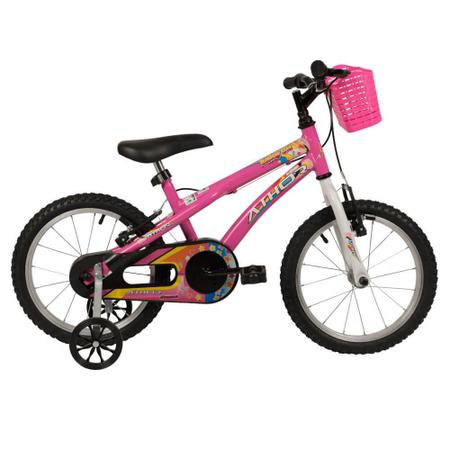 Imagem de  Bicicleta Athor Baby Aro 16 com Rodinhas e Cestinha - Rosa