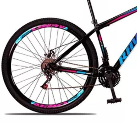 Imagem de Bicicleta Bike Aço Rosa e Azul 21 Marchas Aro 29
