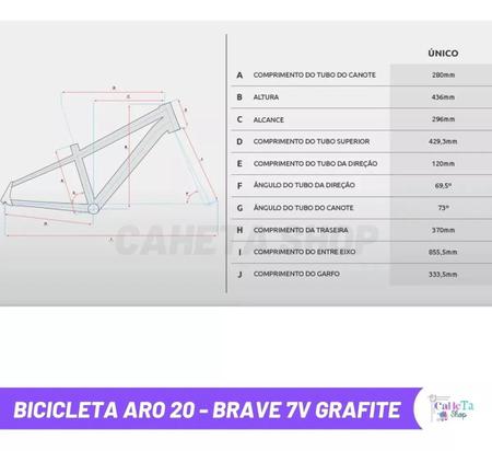 Imagem de Bicicleta Bike Infantil Aro 20 Athor Brave 7vel Grafite