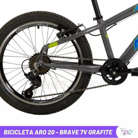 Imagem de Bicicleta Bike Infantil Aro 20 Athor Brave 7vel Grafite