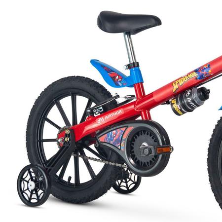 Imagem de Bicicleta Bike Infantil Homem Aranha Aro 16 Com Rodinhas Nathor