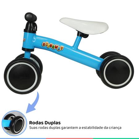 Imagem de Bicicleta Equilíbrio Infantil Triciclo Criança 4 Rodas Bebê Treino Coordenação Motora Menina Menino