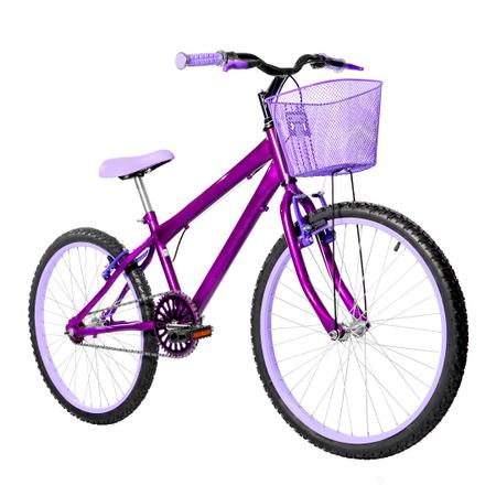 Imagem de Bicicleta Feminina Aro 24 Alumínio Colorido + Kit Proteção