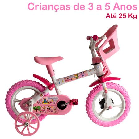 Bicicleta Infantil Aro 12 Houston Tina Mini TM12J com Rodinhas, Cestinha e  Squeeze - WT Promoções