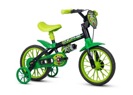 Imagem de Bicicleta Infantil Aro 12 Nathor Com Rodinhas Menino Black12