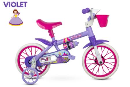 Imagem de Bicicleta Infantil Aro 12 Nathor Violet (SKU: 37_08) Lilas com Rodinhas 
