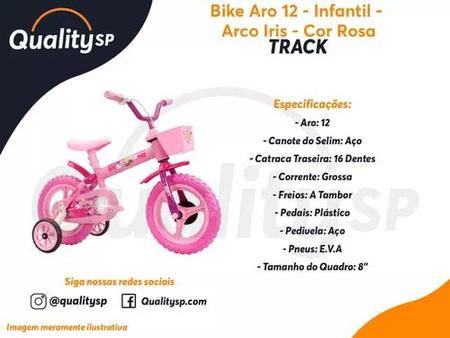 Imagem de Bicicleta Infantil Aro 12 Track Bikes Arco Íris Com Rodinhas