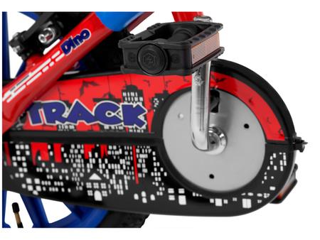 Imagem de Bicicleta Infantil Aro 16 Track & Bikes Dino Vermelho e Azul com Rodinhas Freio V-Brake
