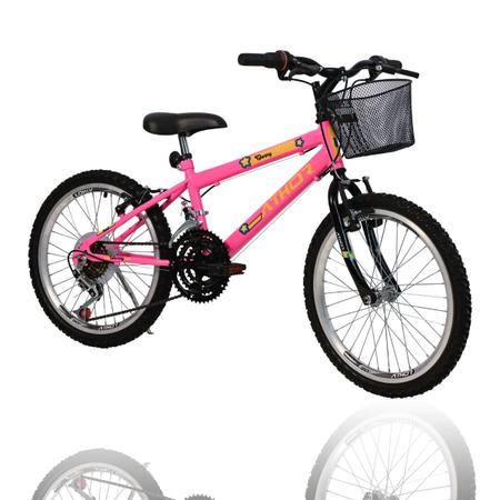 Imagem de Bicicleta Infantil Aro 20 Athor Charmy 18v Criança C/ Cesto