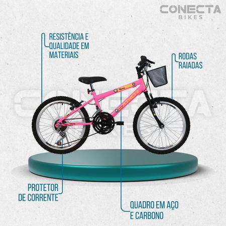 Imagem de Bicicleta Infantil Aro 20 Athor Charmy 18v Criança C/ Cesto